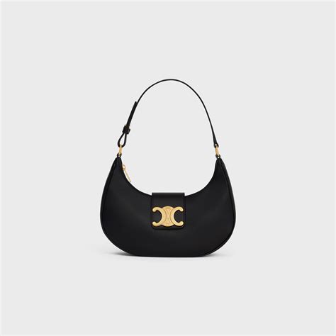 celine triomphe medium black|WOMEN'S LUXURY BLACK TRIOMPHE HANDBAG .